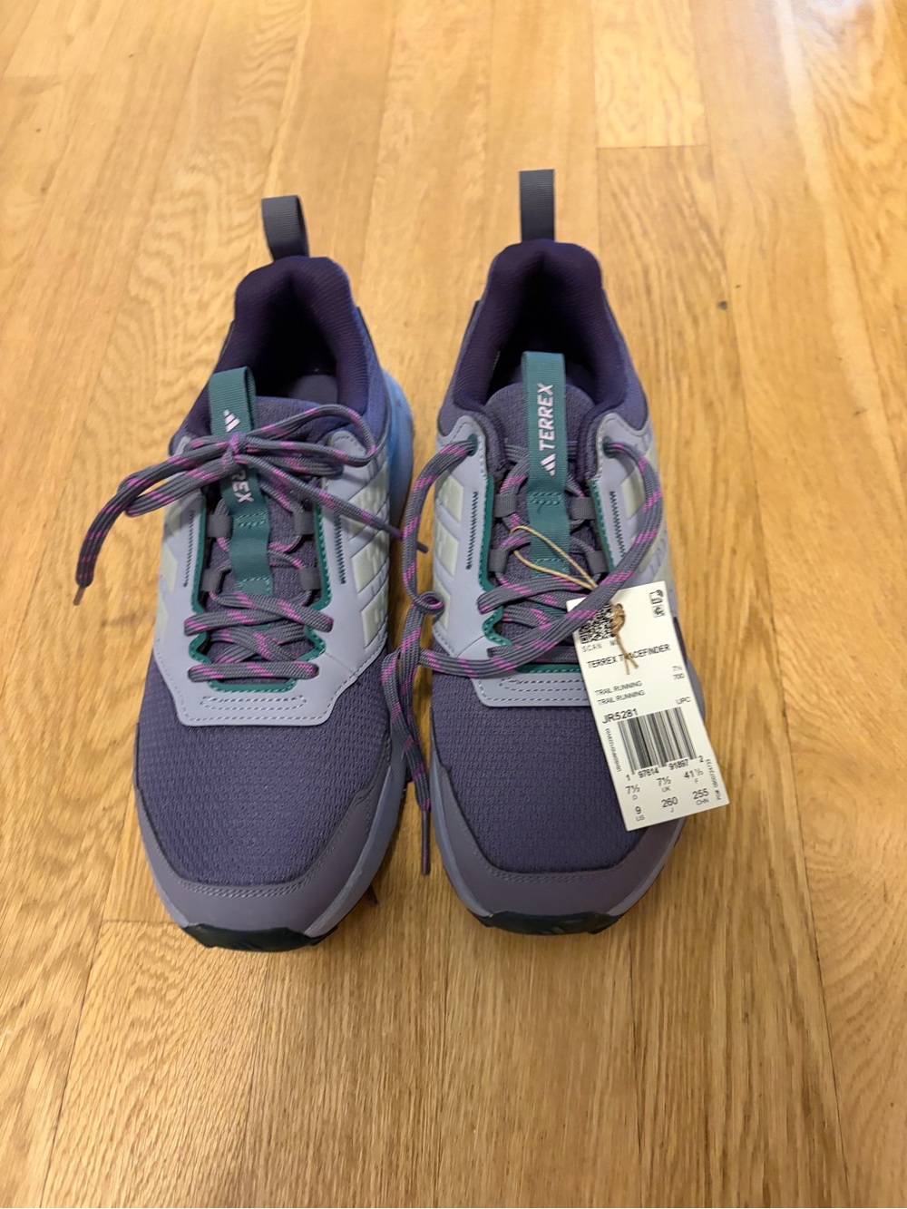 adidas Purple and Teal Trail Sneakers